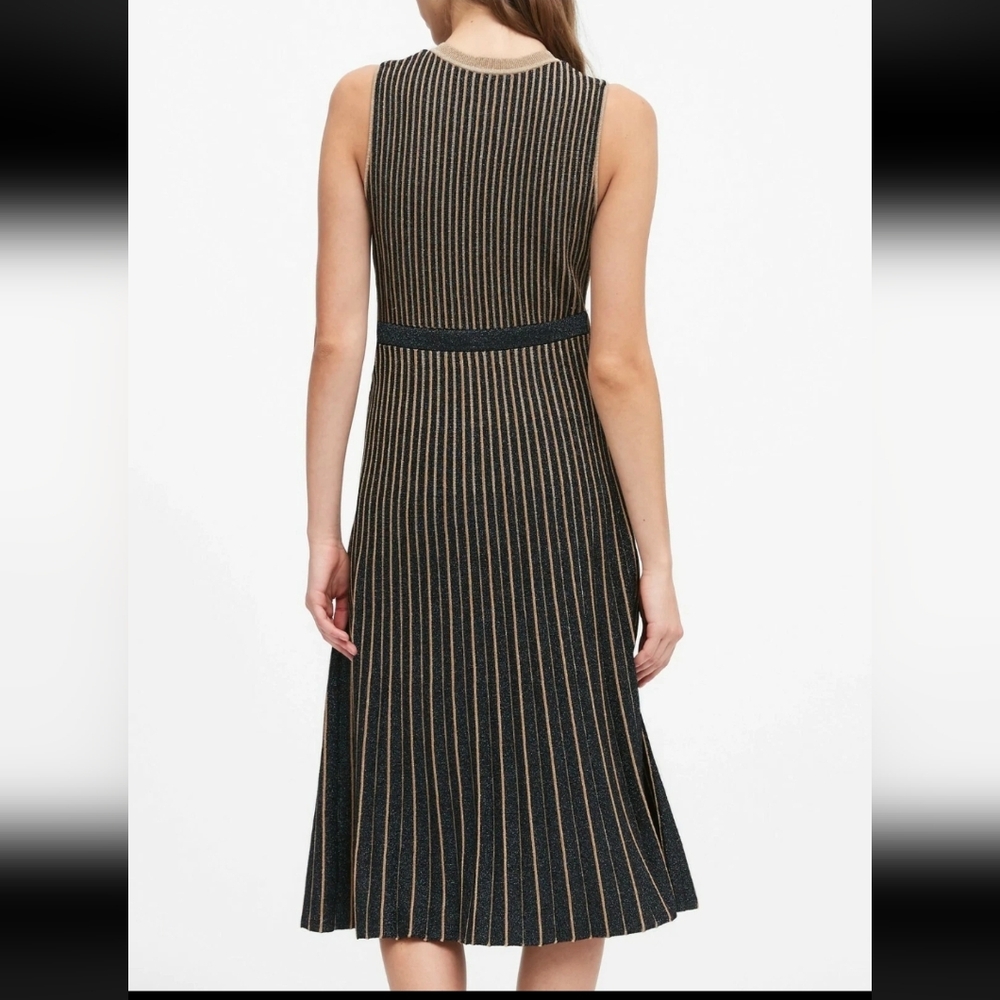 Banana Republic Metallic Stripe Sweater Dress,Black Stripe SIZE L - Picture 9 of 9